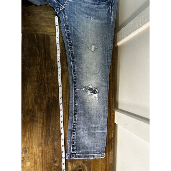 Miss Me Jeans Womens  Cuffed Capri Size 28 Rhinestone Distressed - Picture 8 of 8